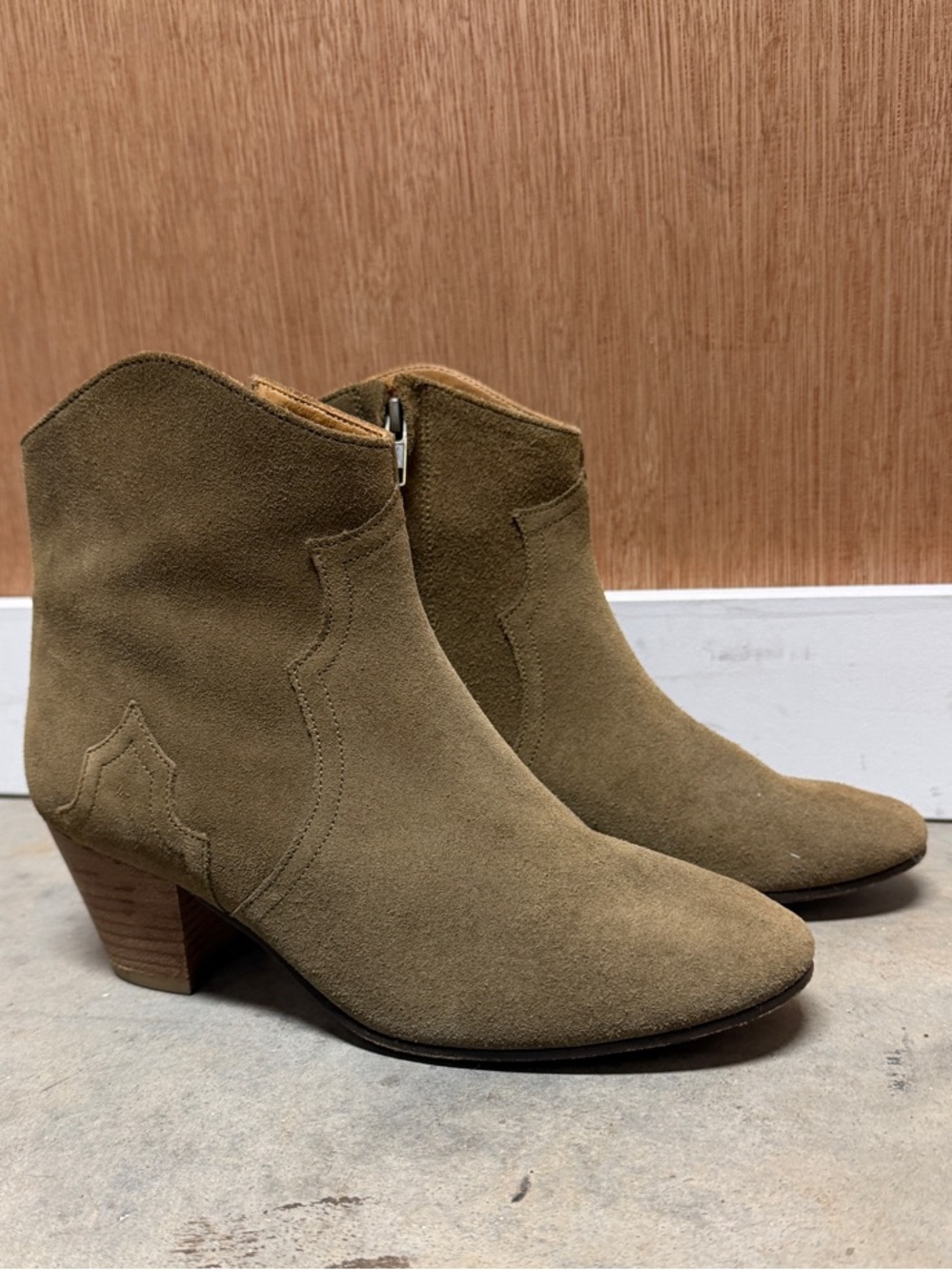 Isabel Marant Olive/khaki tint Suede Ankle Booties